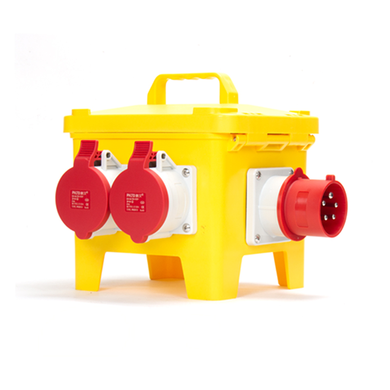 Caja Industrial Portátil PHLTD con enchufe oculto 5P 32A, toma industrial nacional estándar 5 agujeros 10A 220V, interruptor de aire y protección contra fugas