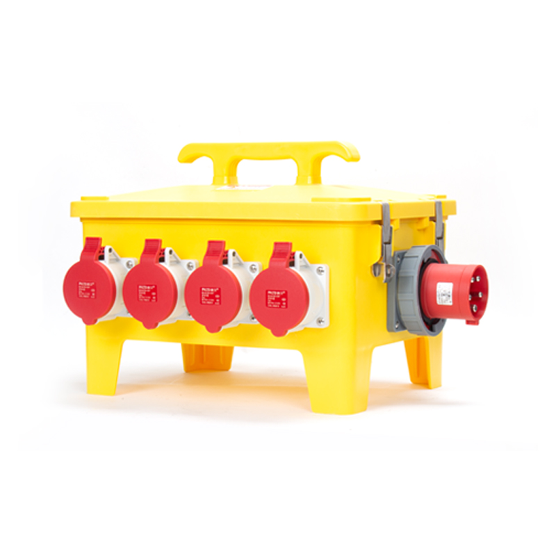 Caja Industrial Portátil PHLTD con enchufe oculto 5P 63A, 8 tomas industriales, interruptor principal y protección contra fugas de circuito