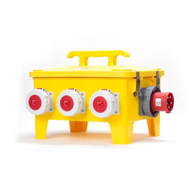 Caja Industrial Portátil PHLTD con enchufe oculto 5P 63A, toma industrial 5P 32A y toma 3P 16A, interruptor principal y protección contra fugas