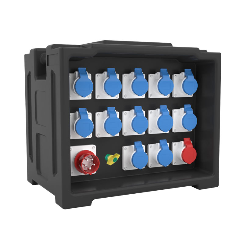 Caja de distribución portátil para iluminación escénica PHLTD con 13 tomas industriales y un enchufe industrial de 5 pines, adecuada para escenario y equipo DJ