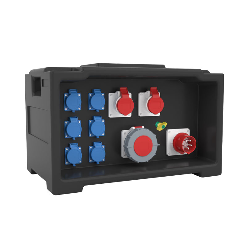 Caja de distribución de energía para escenario PHLTD equipada con múltiples enchufes y tomas industriales