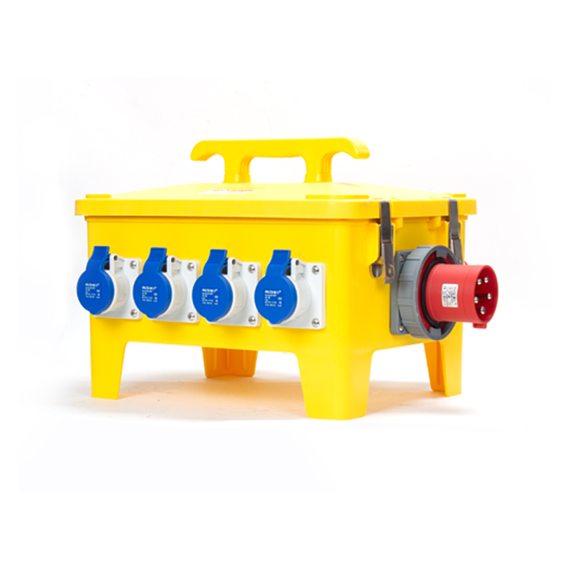 Caja Industrial Portátil PHLTD con enchufe oculto 5P 63A, toma industrial 5P 32A y toma 3P 16A, interruptor principal e interruptor de fugas, tamaño exterior 340X420X340mm